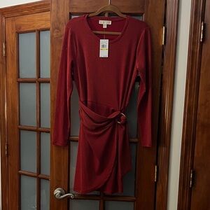 Michael Kors Rich Red Long Sleeve Dress